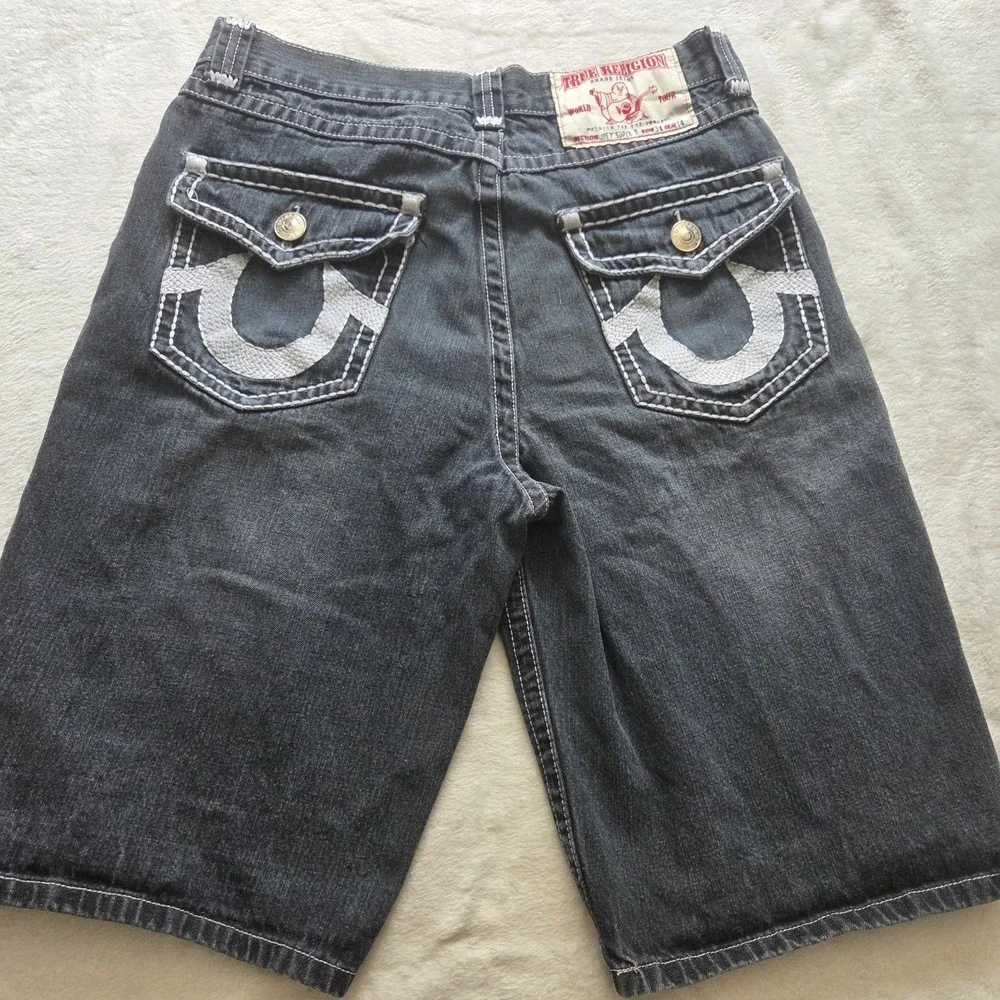 Vintage True Religion Joey Super T Jean Shorts Double Stitching Men 34X14 Flaw